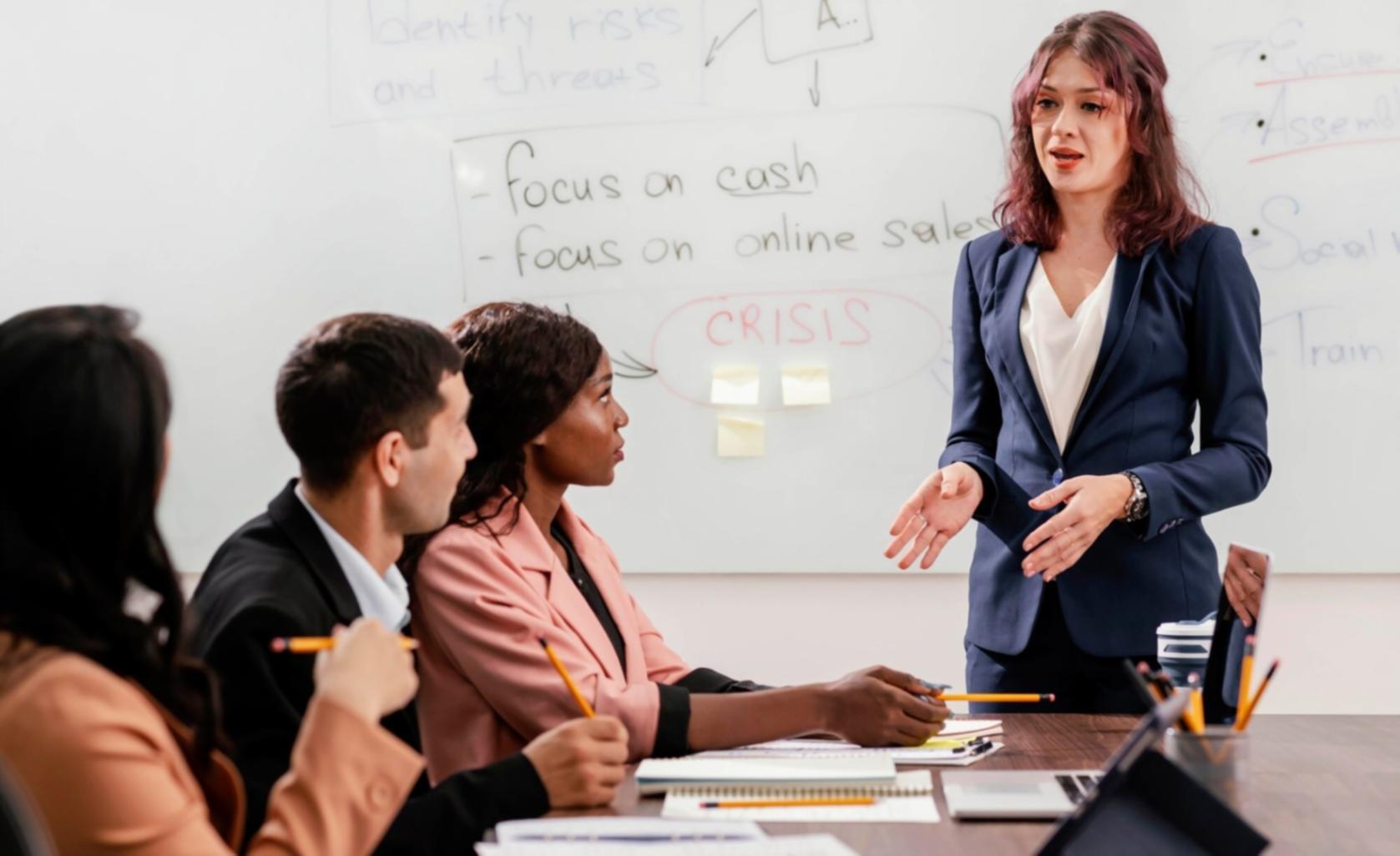 Professionista durante una sessione di coaching esecutivo